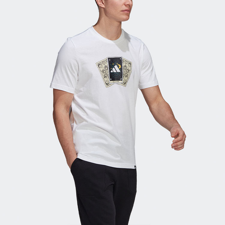 adidas Tarot Bos M Printing Sports Round Neck Short Sleeve White GN8179