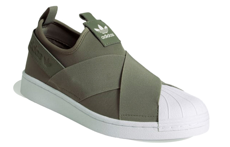 (WMNS) adidas originals Superstar Slip On Shoes Green EY1119