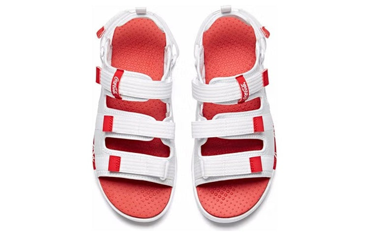 ANTA x Coca Cola Beach Sandals 'White Red' 91926971-7