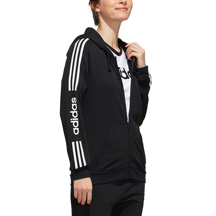 (WMNS) adidas neo CE 3S ZP HDY Zipper Jacket Black EI4716