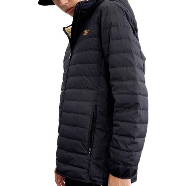 Skechers Logo Printed Woven Down Jacket 'Black' L421M014