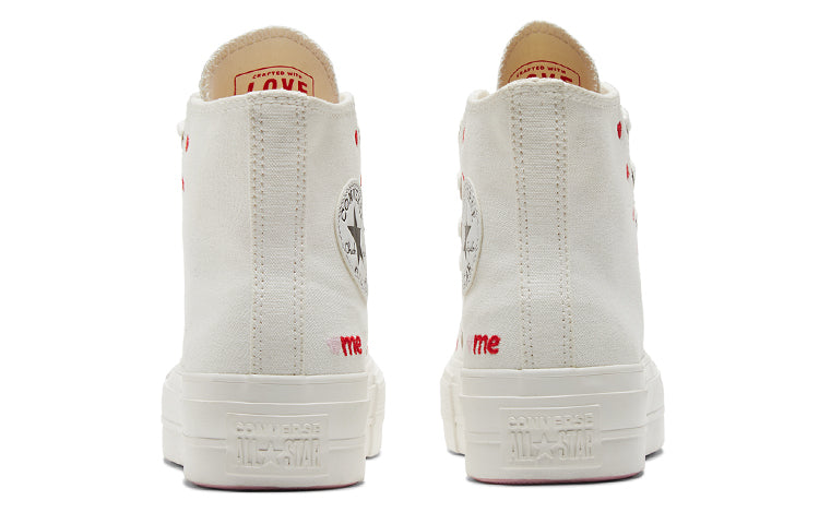 (WMNS) Converse Chuck Taylor All Star Lift Platform High 'Embroidered Hearts - White' A01599C