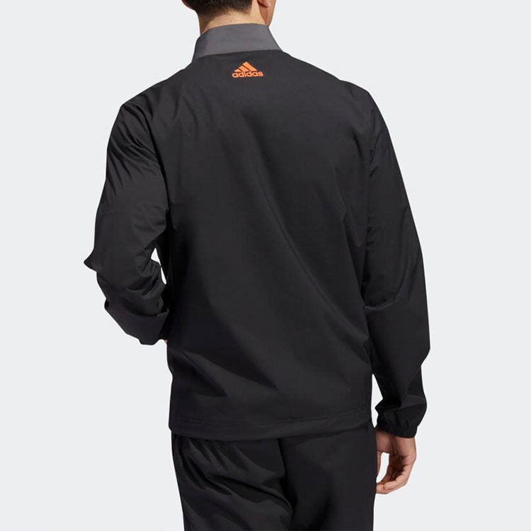 adidas Colorblock Golf Sports Water Repellent Long Sleeves Jacket Gray Black HF9187