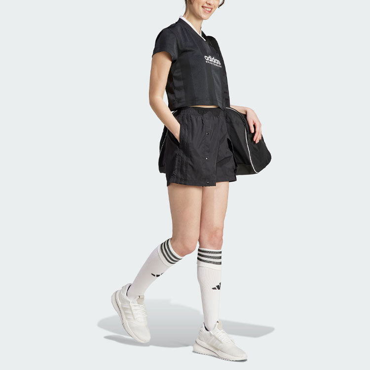 (WMNS) adidas Tiro Colorblock Crop T-Shirt 'Black' IB4758