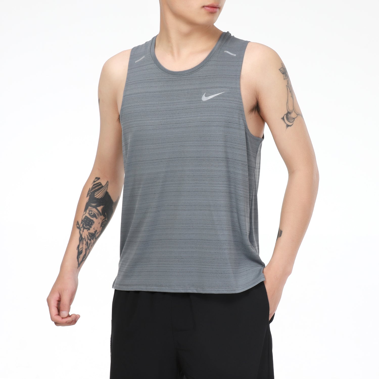 Nike Dri-fit Casual Sports Quick Dry Running Breathable Sleeveless Vest Gray CU5983-084