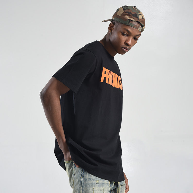 VLONE x Fragment Design Crossover Flash Large Logo Short Sleeve Couple Style Black VLTE17FW005