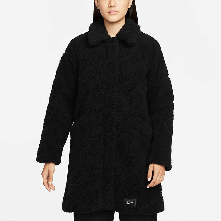 (WMNS) Nike Polar Fleece Casual Coat 'Black' DD5089-010