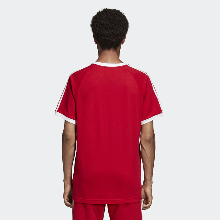 adidas originals Contrasting Colors Collar Training Short Sleeve Red DV1565