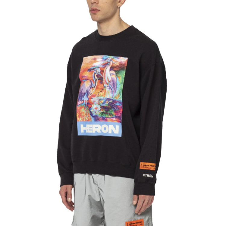 Men's HERON PRESTON Printing Pullover Black HMBA007S208960211088