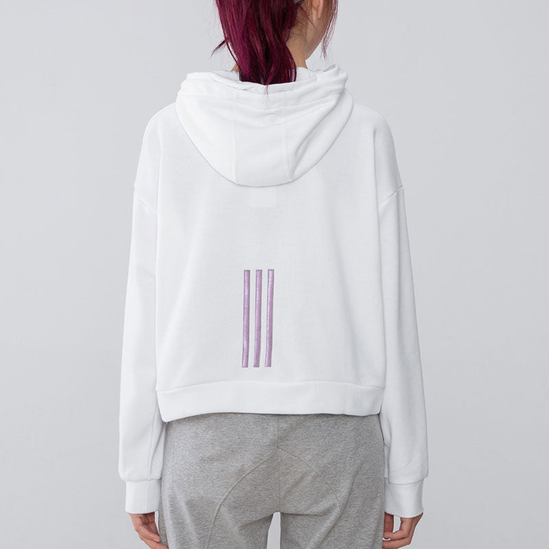 (WMNS) adidas neo Alphabet Logo Printing Sports Hoodie White H18577