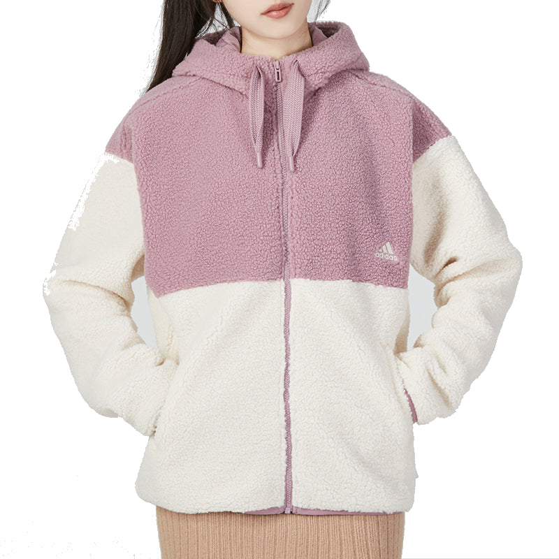 (WMNS) adidas BOS Fleece Jacket Asia Sizing 'Purple White' HN0670