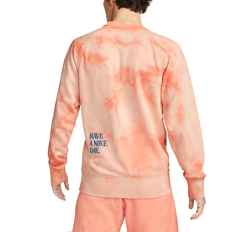 Men's Nike Sportswear Casual Sports Tie Dye Daisy Embroidered Round Neck Red DM5011-693