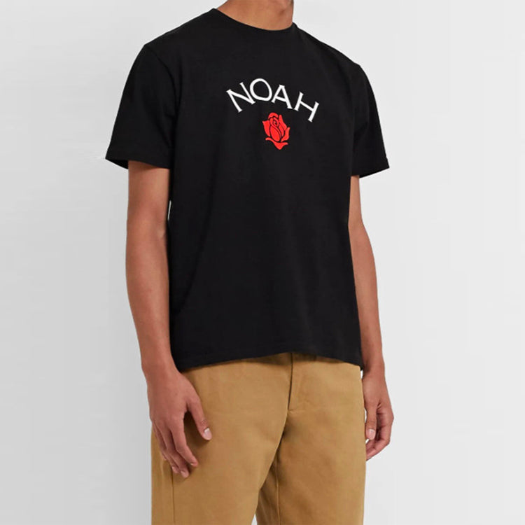 NOAH Nyc x Mr.Porter Recycle Cotton Rose Logo White Mr.Porter Tee KN32FW19BLK