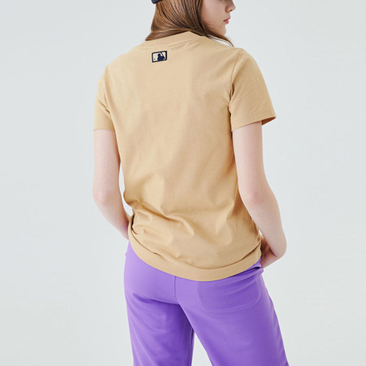 MLB LA Dodgers Los Angeles Dodgers Label Round Neck Short Sleeve Unisex Khaki 31TS02031-43B