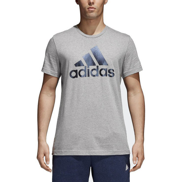 Men's adidas Sports Short Sleeve Gray T-Shirt CV4506