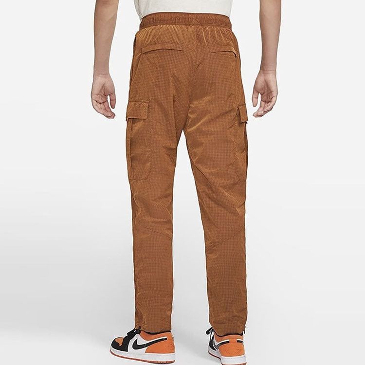 Men's Air Jordan Solid Color Splicing Woven Long Pants/Trousers Brown DH3291-245