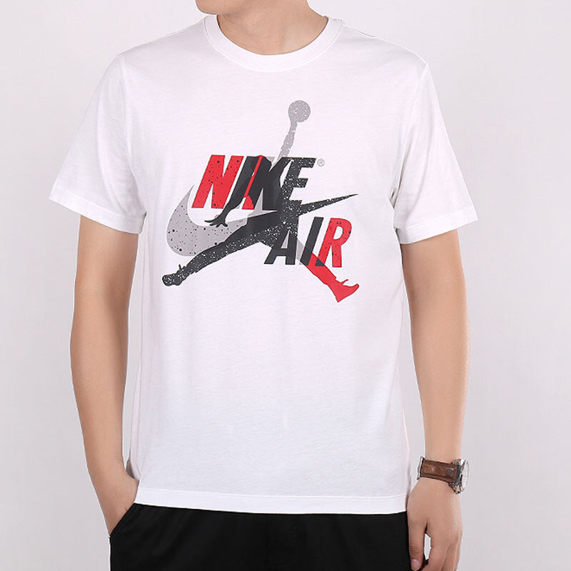 Air Jordan Jumpman Classics Logo Printed Short Sleeve TEE Men White CV1736-101