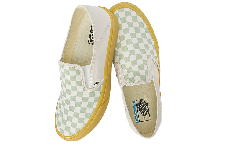 Vans Slip-on Casual Low Tops Skateboarding Shoes Unisex Green White VN0A5HYQQ4J