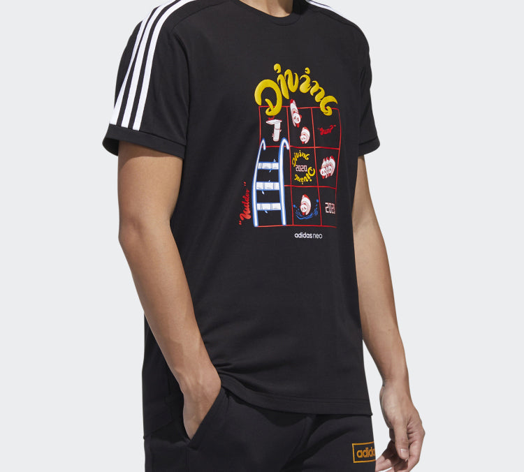 Men's adidas neo Sports Short Sleeve Black T-Shirt GK1541