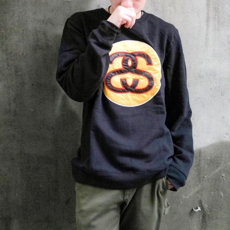Stussy Classic Embroidered Round Neck Unisex Black 1913631