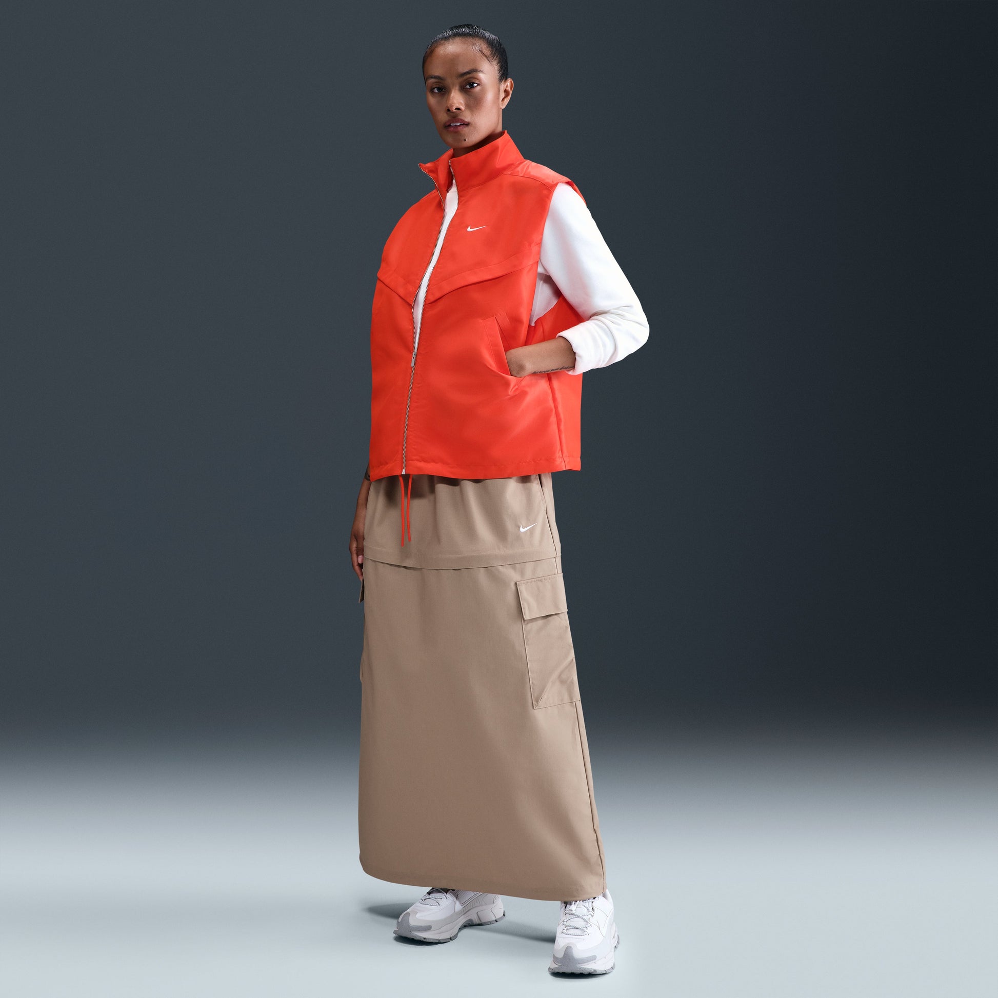 (WMNS) Nike Sportswear Windrunner Vest 'Picante Red Sail' HV2473-633