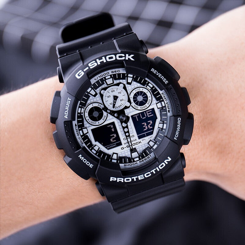 CASIO G-Shock Analog-Digital 'Black' GA-100BW-1A
