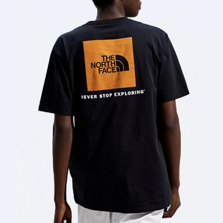 THE NORTH FACE Box Logo Printing Short Sleeve Couple Style Black NF0A554OAKX