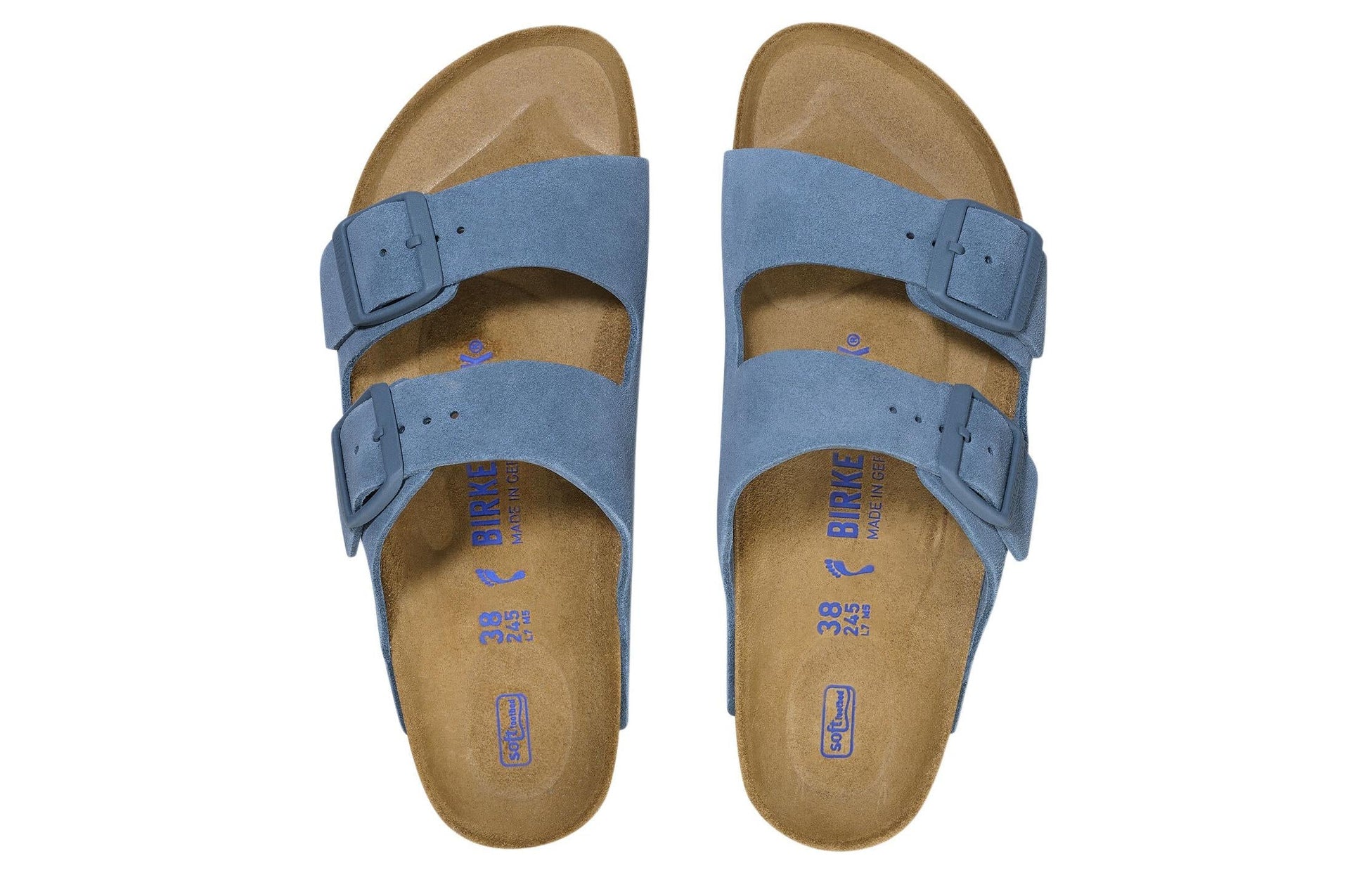 Birkenstock Arizona Soft Footbed Suede Leather Sandals 'Elemental Blue' 1027660