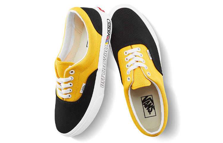 Vans Era Retro Casual Skate Shoes Unisex Black Yellow Splicing 'Black Yellow' VN0A4U39264