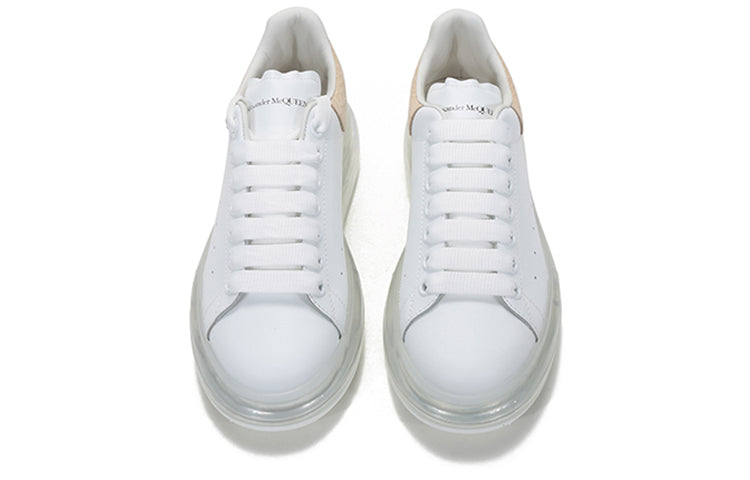 (WMNS) Alexander McQueen Clear Sole Oversized Sneaker 'Beige Embossed Suede Crocodile' 650796WHZ4V9728