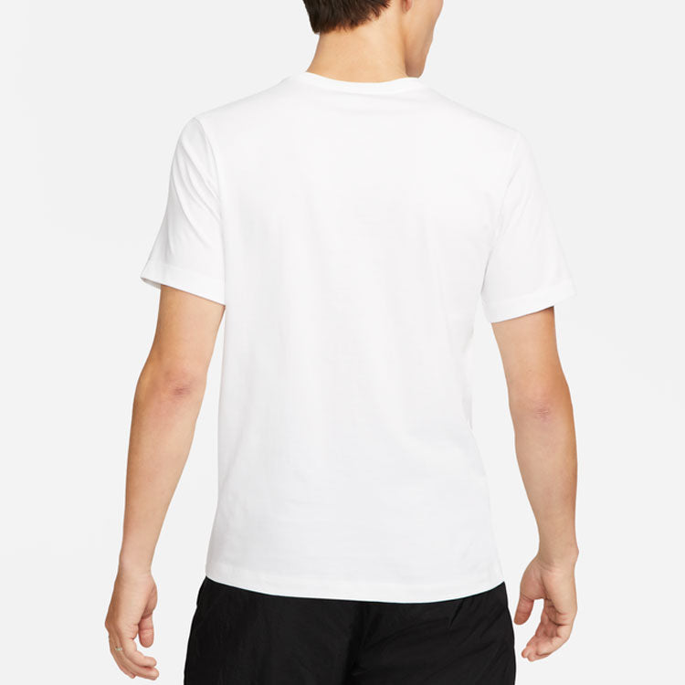 Men's Nike Alphabet Logo Printing Round Neck Pullover Short Sleeve White T-Shirt DR7806-100