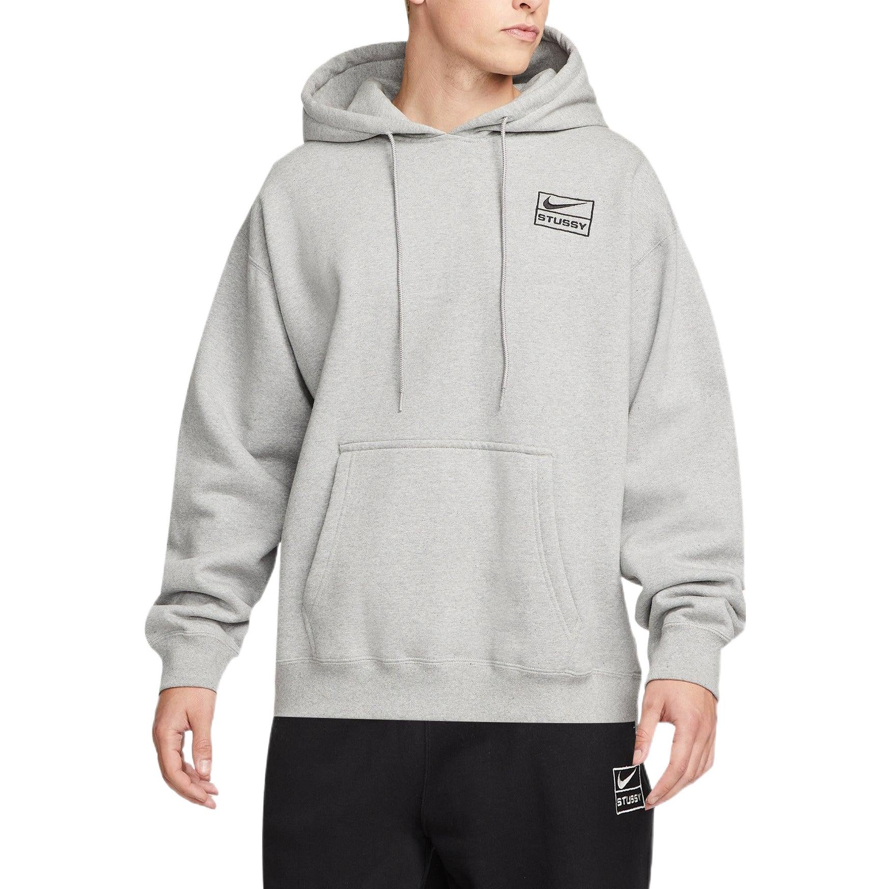 Nike x Stussy Logo Hoodie 'Grey' DJ9488-063