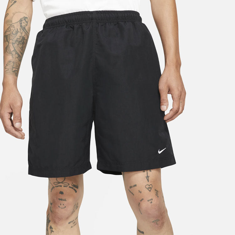 Nike Logo Micro Mark Breathable Solid Color Shorts Couple Style Black DM4402-010