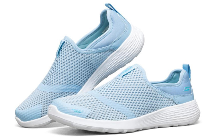 (WMNS) Skechers Go Walk Cool Slip-on Shoes Blue/White 667082-BLU