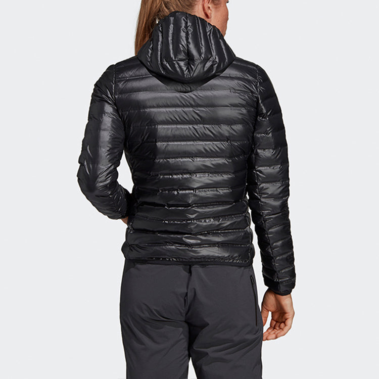 (WMNS) adidas logo Casual Outdoor Stay Warm Sports Black Down Jacket BQ1968