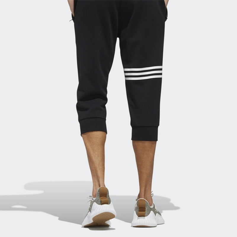Men's adidas Ai Pnt 3 Dk Sports Running Stripe 3/ Knit Long Pants/Trousers Black DY8726