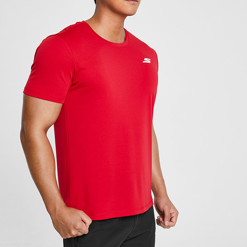 Men's Skechers Training Running Sports Knit Short Sleeve Clown Red P220M052-00RS