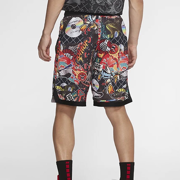 Nike Street Graffiti Basketball Sports Shorts Black Red CK1183-018