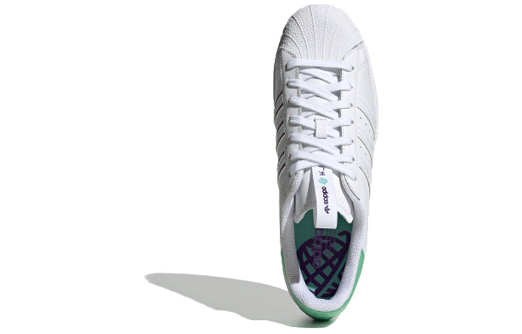 adidas originals Superstar Guangzhou Retro Low Top Casual Skate Shoes Unisex White Green FW2850