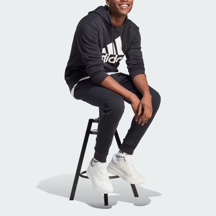 adidas Fleece Big Logo Hoodie 'Black' IB4024