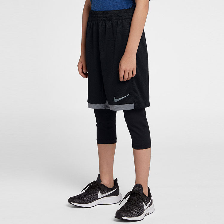 (GS) Nike Training Breathable Logo Sports Shorts Boy Black 939655-010