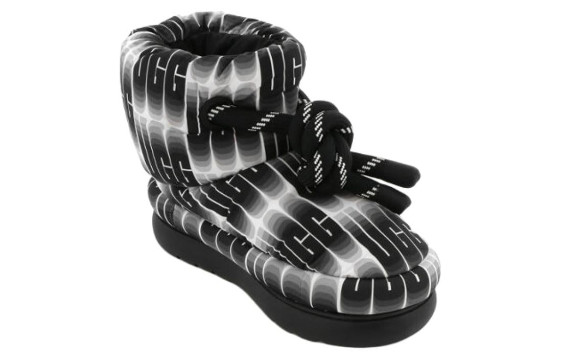 (WMNS) UGG Classic Maxi Wavelength Short Boot 'Black White' 1134610-BWHT