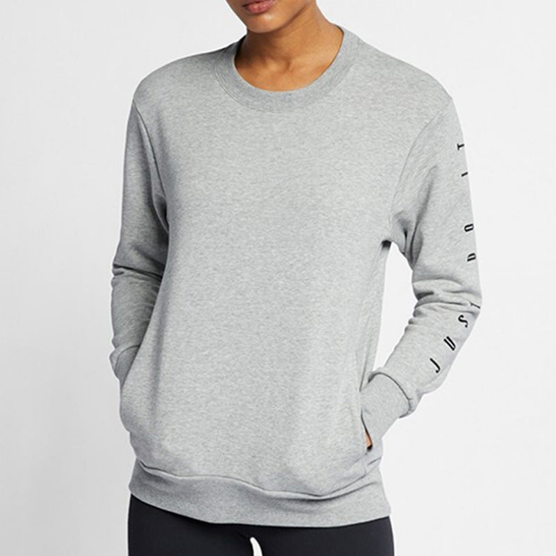 (WMNS) Nike Crew Grx Knitting Round-neck Sweatshirt 'Grey' AT0600-063