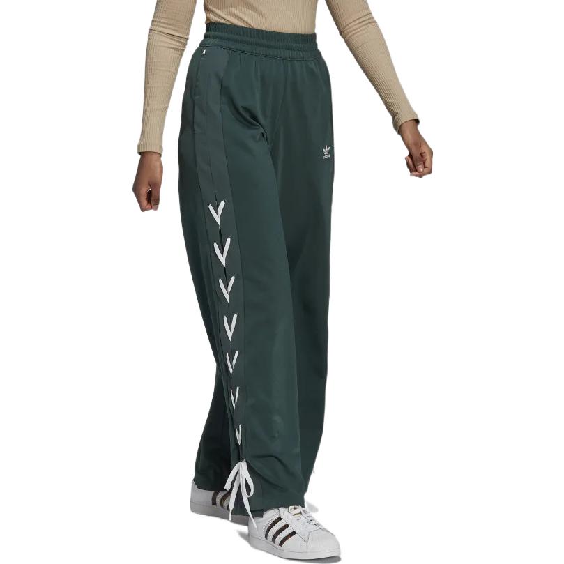 (WMNS) adidas Always Original Laced Wide Leg Pants Asia Sizing 'Green White' HK5086