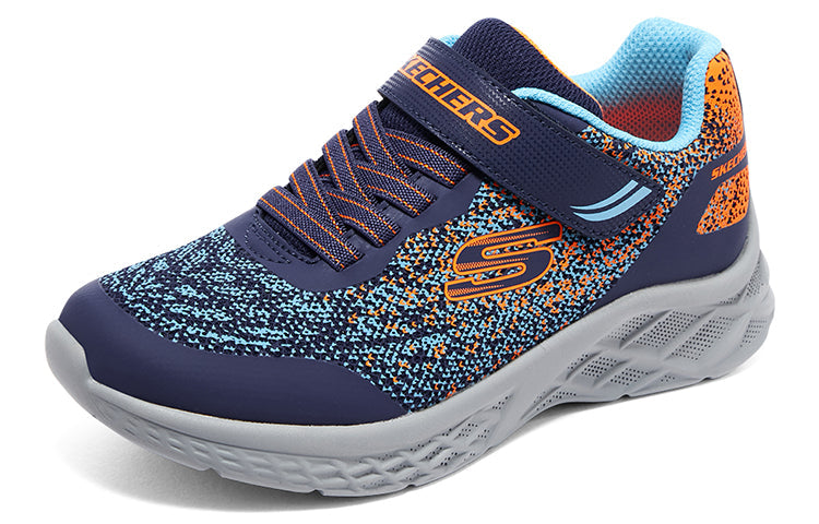 (GS) Skechers Microspec 2.0 Trainers 'Navy Orange' 403920L-NVBL