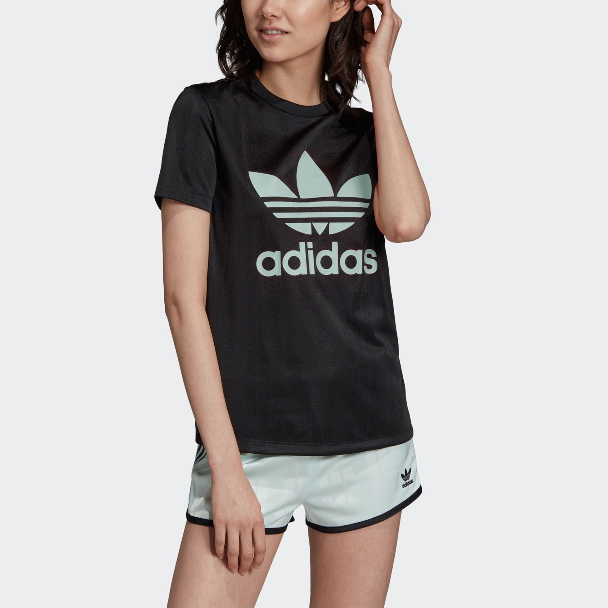 (WMNS) adidas originals Trefoil Tee Casual Sports Round Neck Alphabet Printing Short Sleeve Black DV0116
