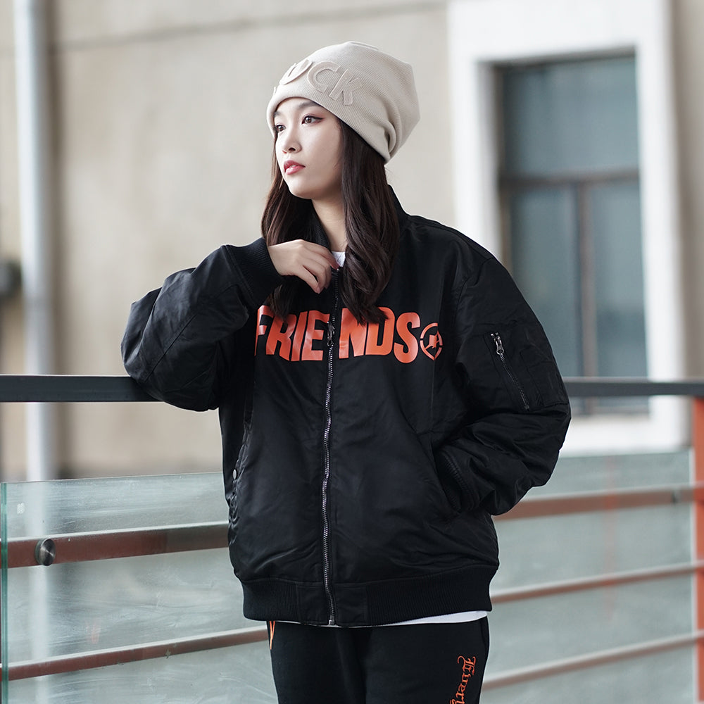 VLONE x Fragment Design Crossover Back Large V Reversible Padded Jacket 'Black Orange' VLJK21001