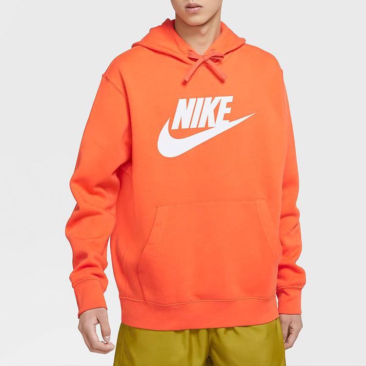 Nike Sportswear Club Fleece Sports Printing Pullover Orange BV2974-837