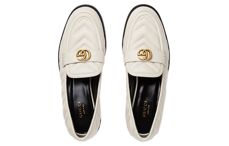 (WMNS) Gucci Loafer With Double G 'White' 670399-BKO60-9022