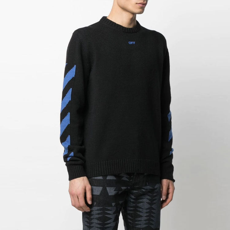 Off-White SS21 Arrows Stripe Knit Version Black OMHE023S21KNI0011045